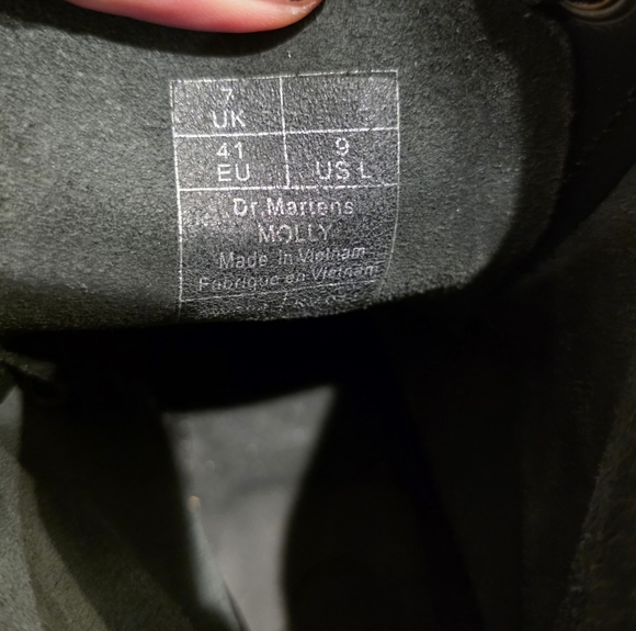 Dr Martens Molly Combat Boots High Top Shoes Boots Leather Black Womens 9 Grunge - Picture 6 of 10